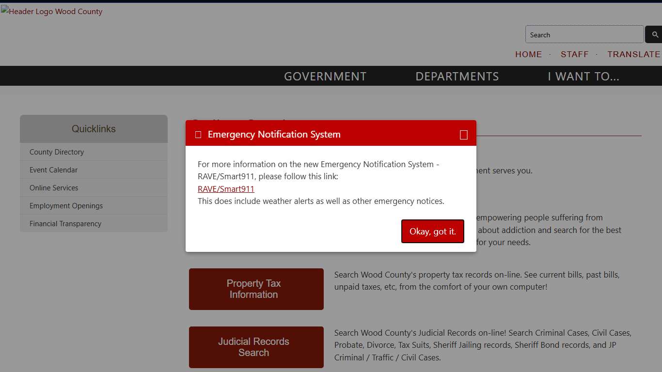 Online Services Wood County, Texas